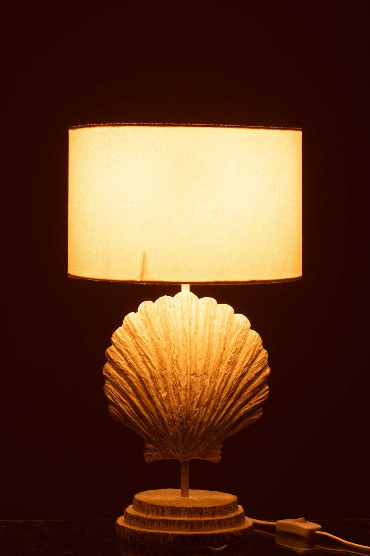 Table lamp shell polyresin white/natural