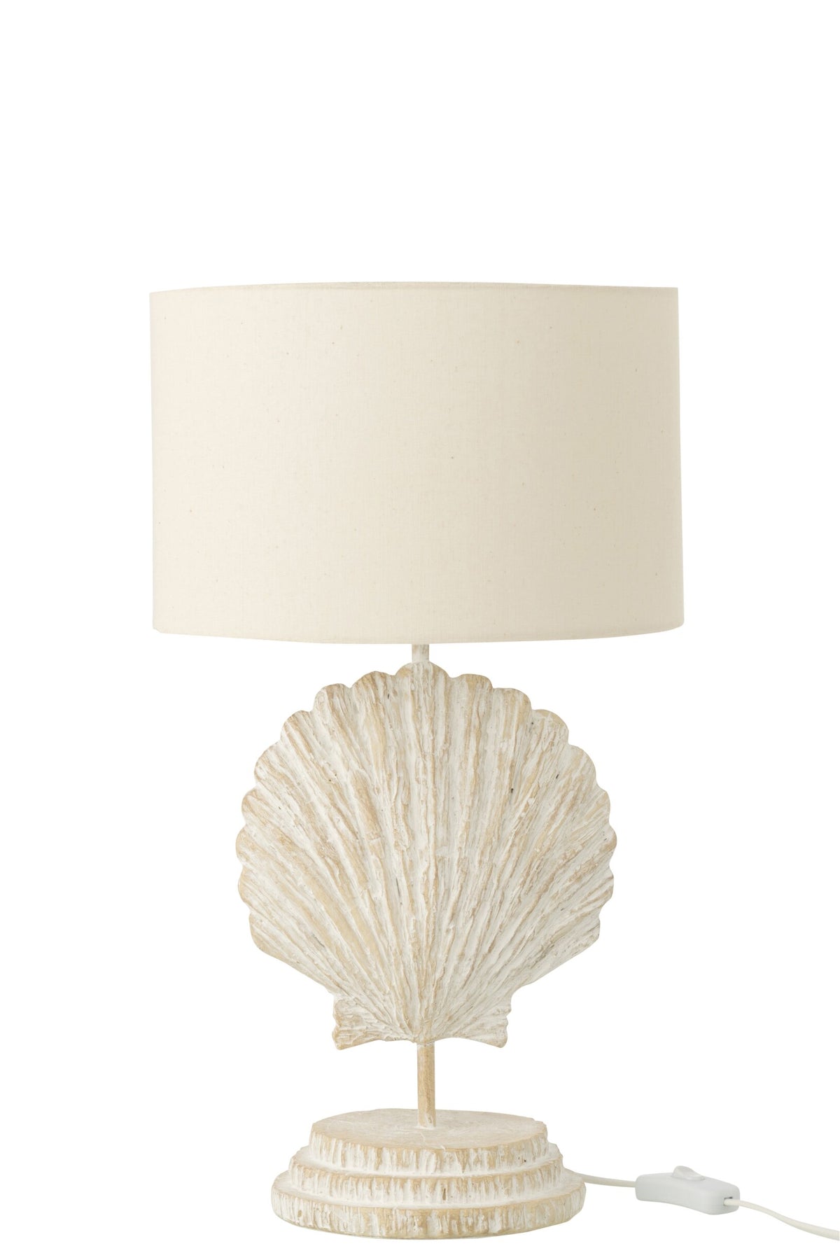 Table lamp shell polyresin white/natural