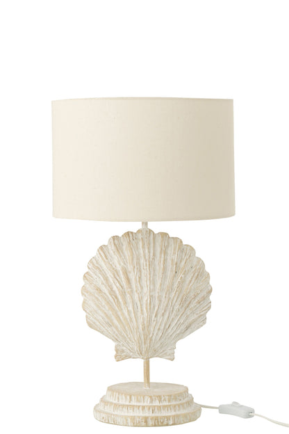 Table lamp shell polyresin white/natural