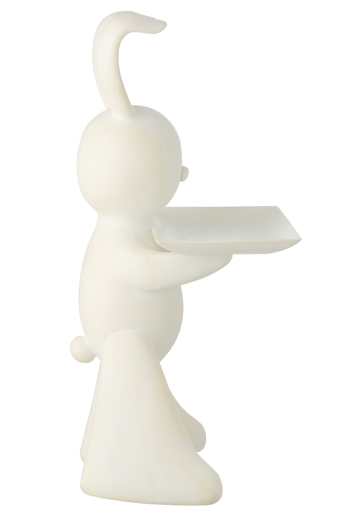 Decorative Tray Rabbit Polyresin White