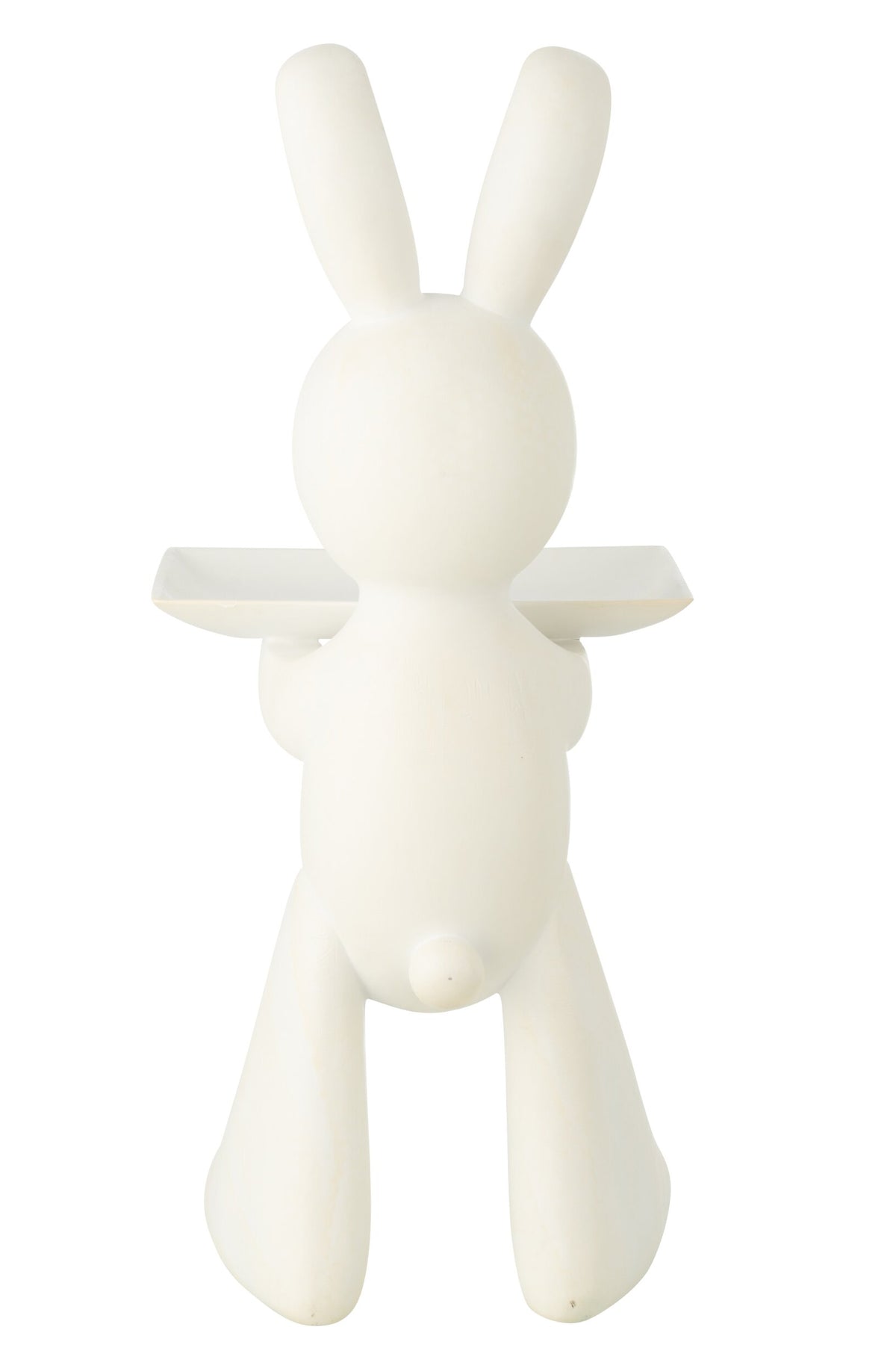 Decorative Tray Rabbit Polyresin White
