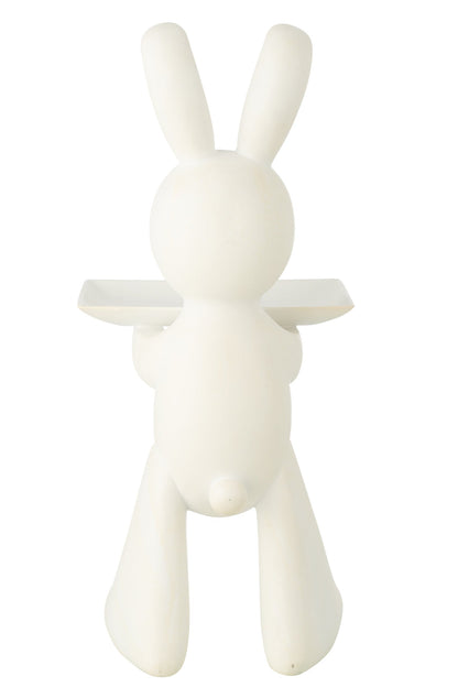 Decorative Tray Rabbit Polyresin White