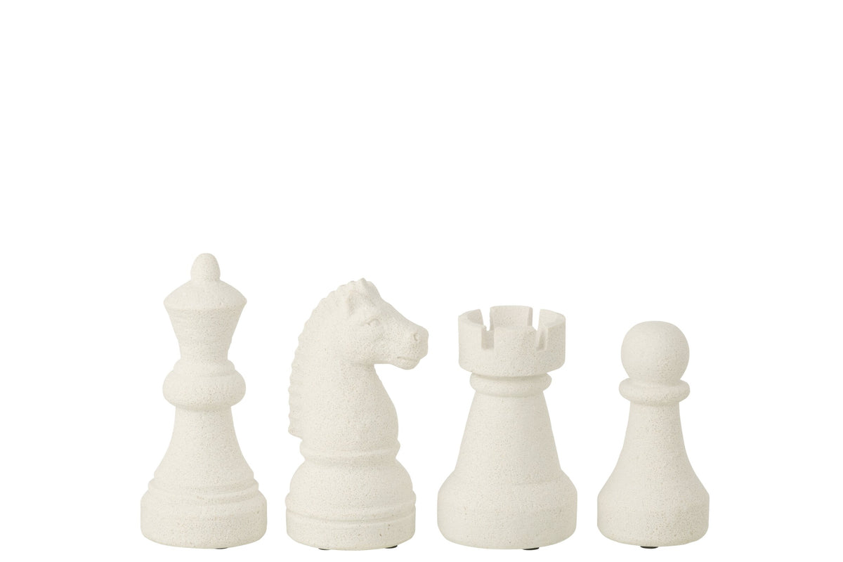 Chess Piece Polyresin White Small Assortment Of 4