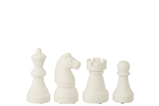 Chess Piece Polyresin White Small Assortment Of 4