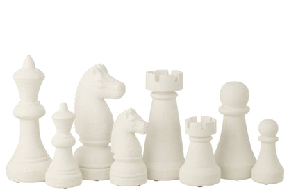 Chess Piece Polyresin White Large Assortment Of 4
