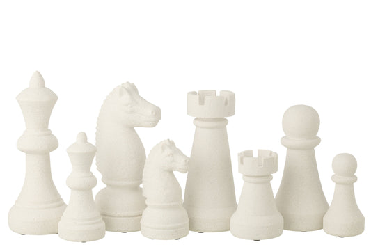 Chess Piece Polyresin White Large Assortment Of 4
