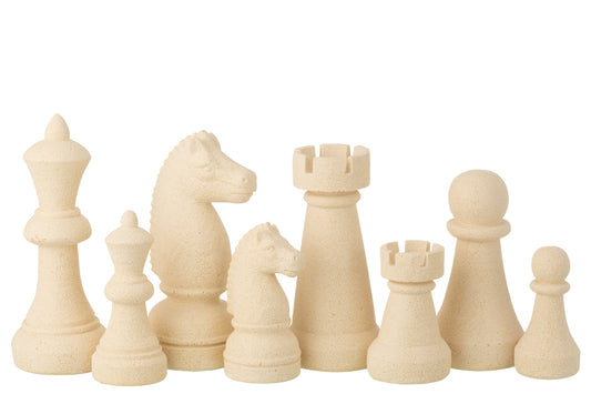 Chess Piece Polyresin Beige Large Assortment Of 4
