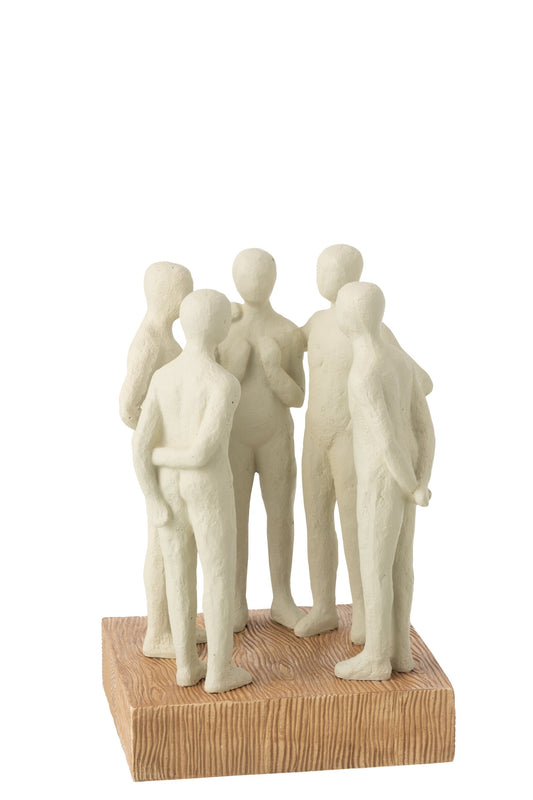 Figurine Group Of People Standing Resin Off-White/Natural