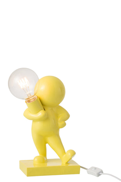 Marcel yellow resin table lamp