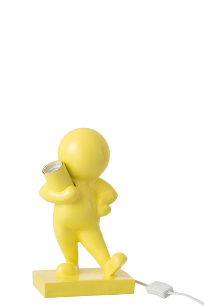 Marcel yellow resin table lamp