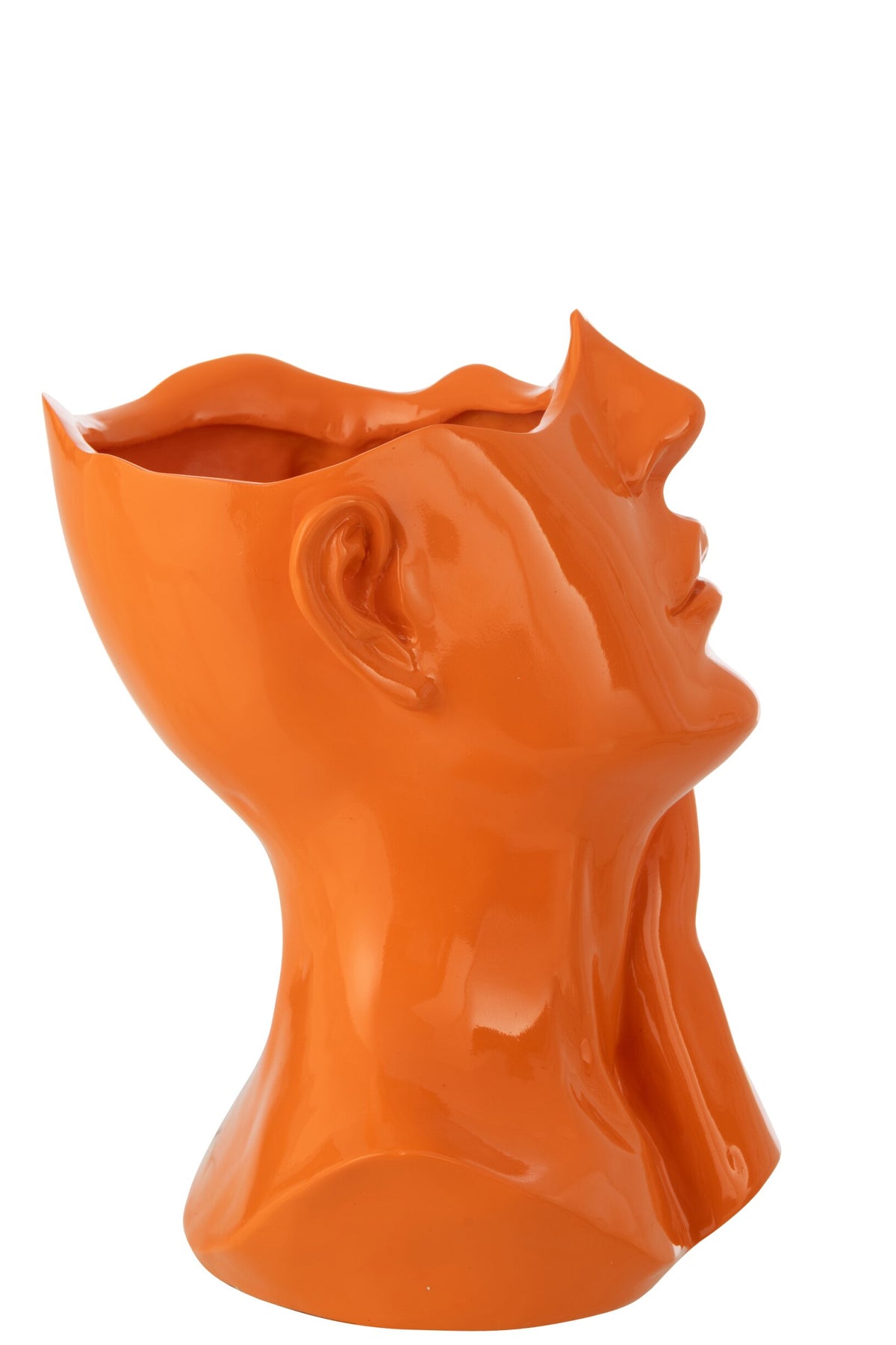 Flowerpot Woman Polyresin Dark Orange