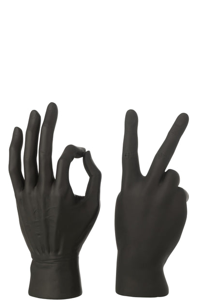 Figurine Sign Language Polyresin Black Assortment Of 2