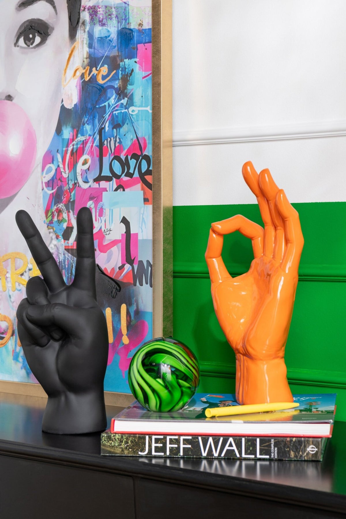 Figurine Sign Language Polyresin Dark Orange Assortment Of 2