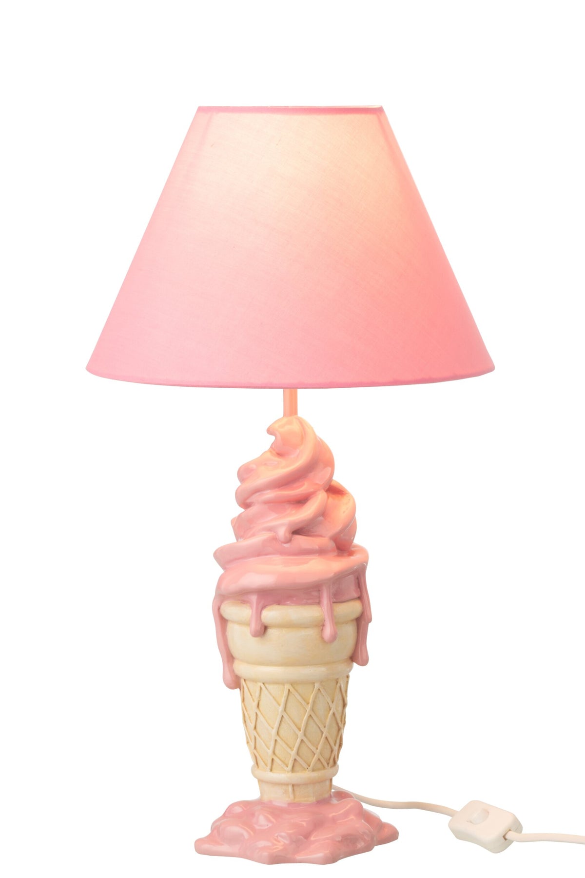 Ice cream lamp polyresin pink/beige