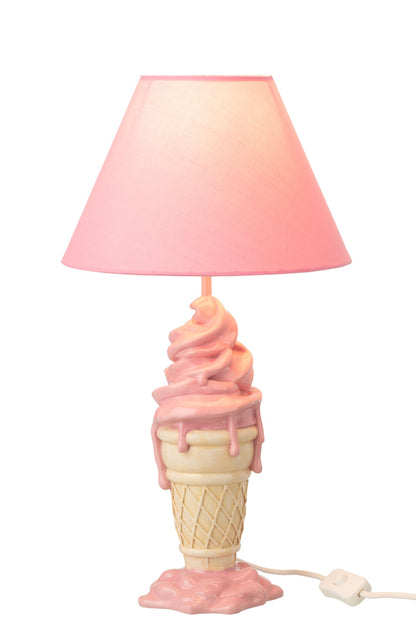 Ice cream lamp polyresin pink/beige