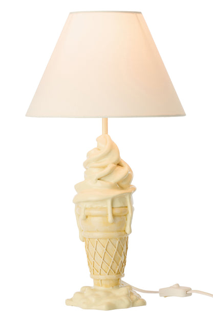 Ice cream lamp polyresin yellow/beige
