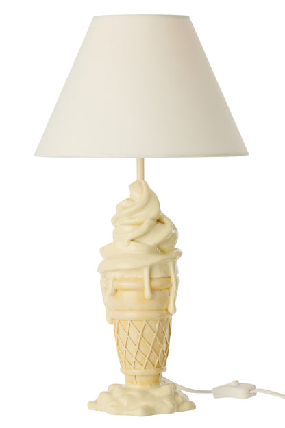 Ice cream lamp polyresin yellow/beige