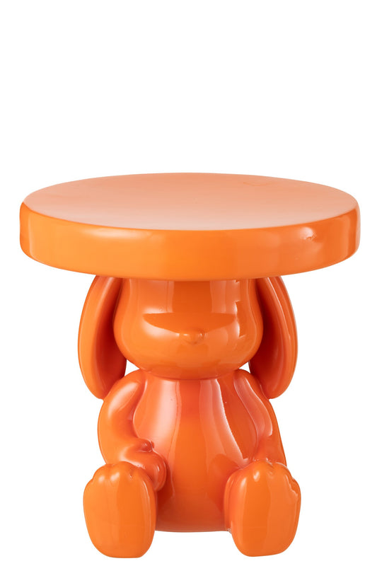 Side Table Bear Polyresin Orange