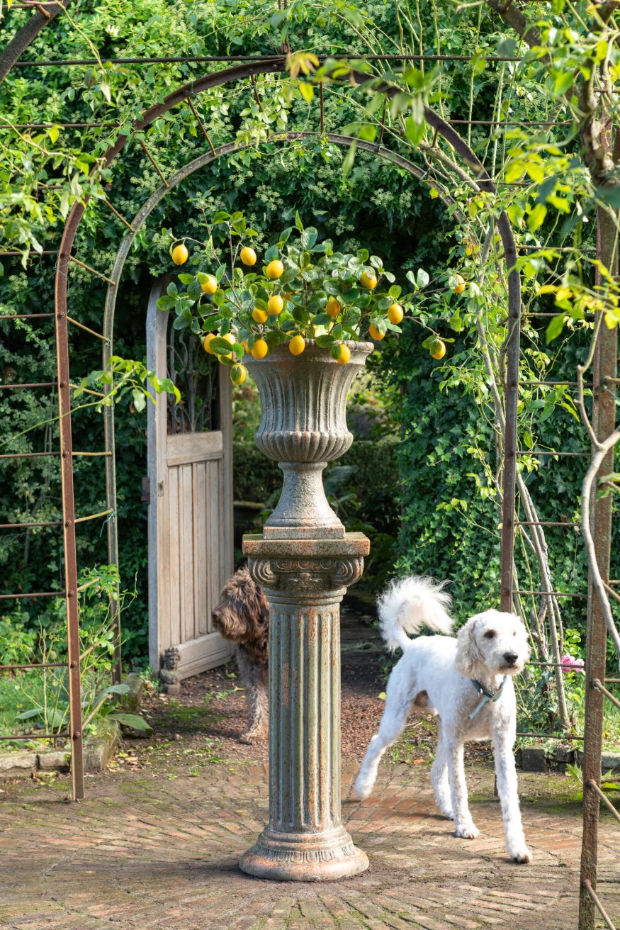 Pedestal Antique Outdoor Magnesium Dark Green