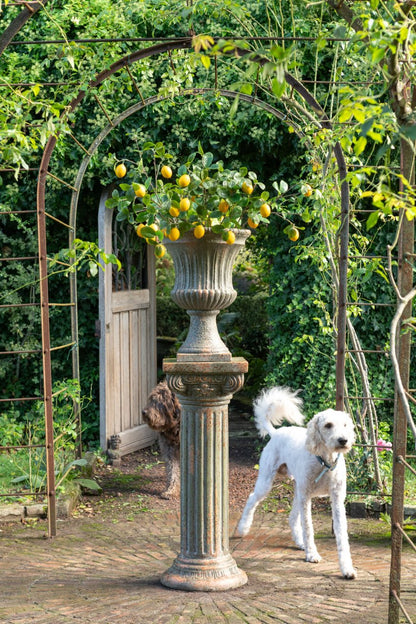 Pedestal Antique Outdoor Magnesium Dark Green