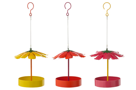 Bloem metaal meerkleurig assortiment van 3