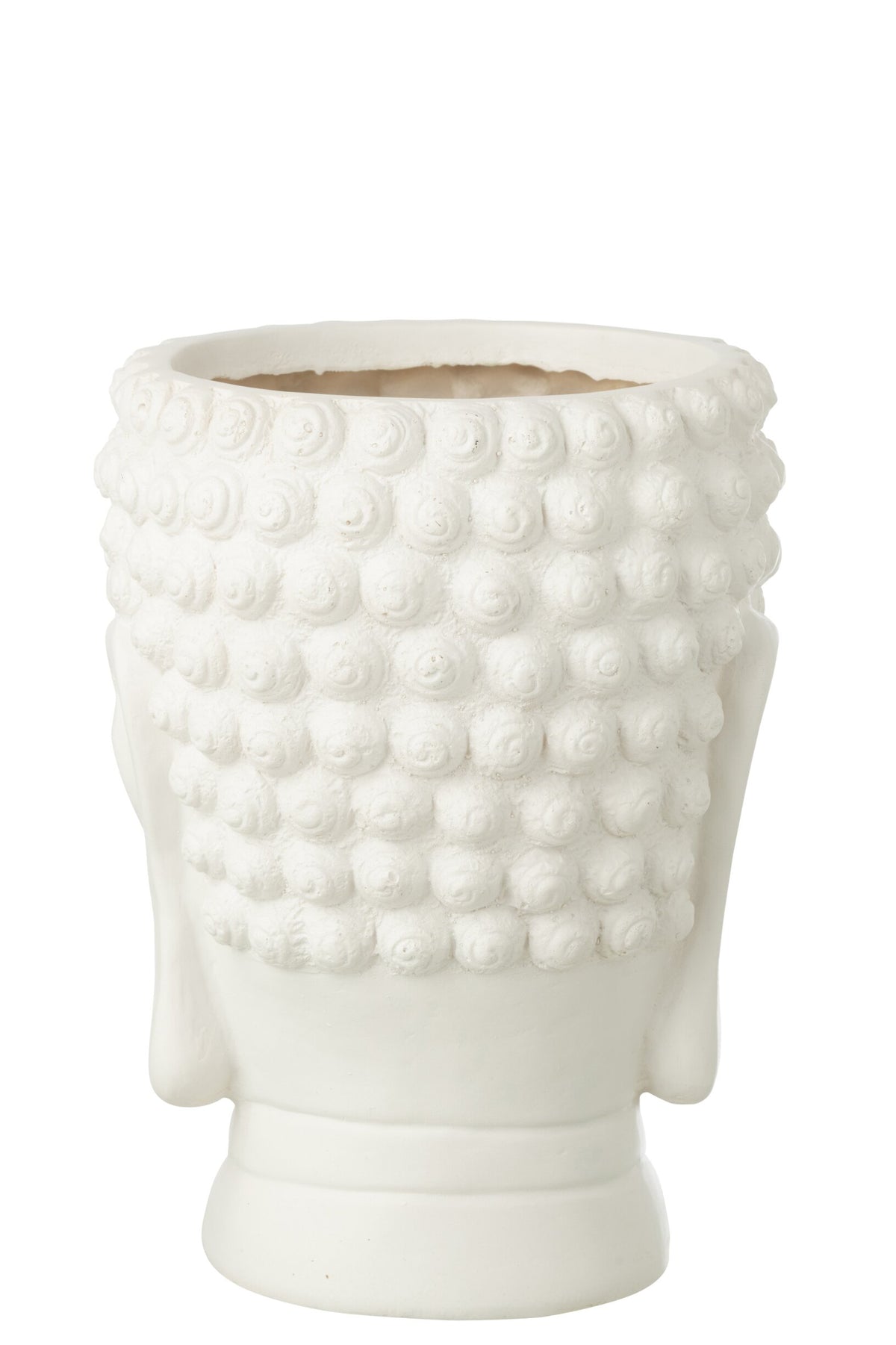 Flowerpot Buddha Polyresin White Large