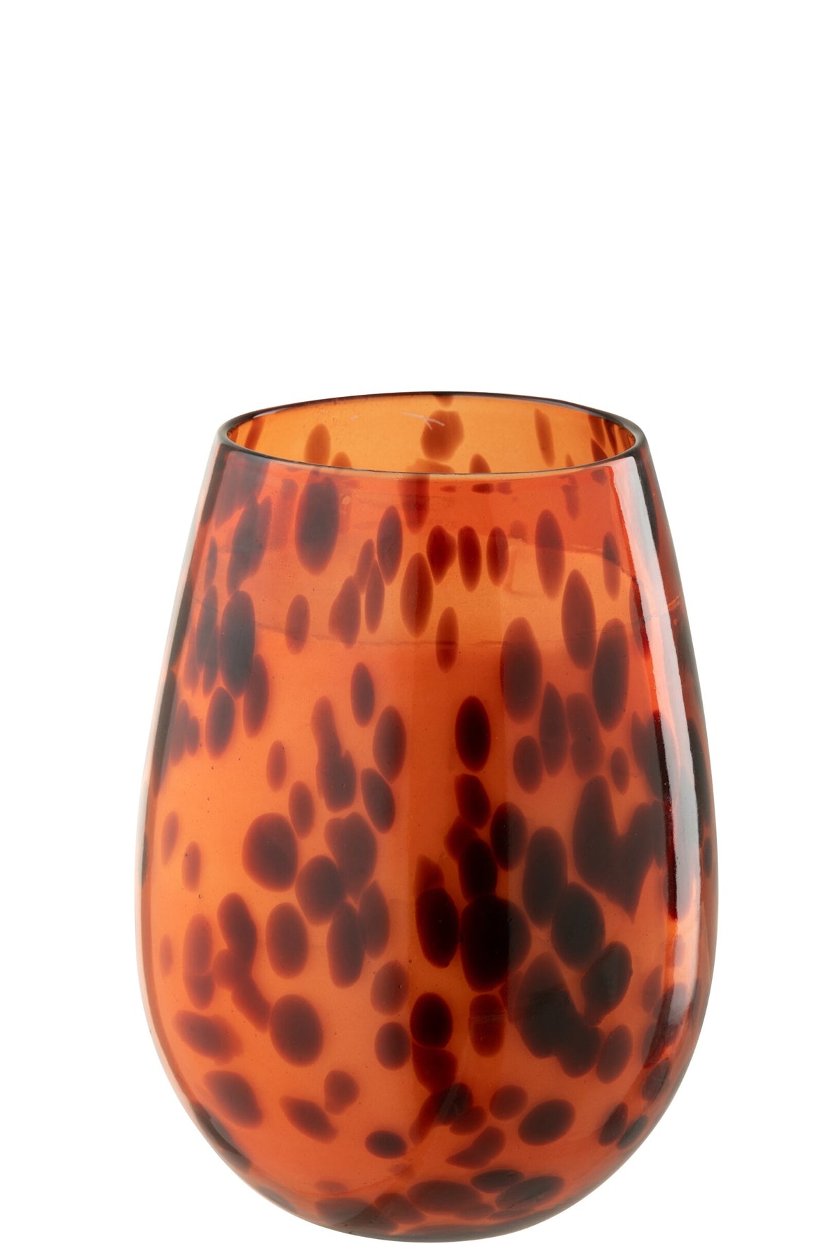 Kaars Mia Glas Oranje/Zwart Medium-120u
