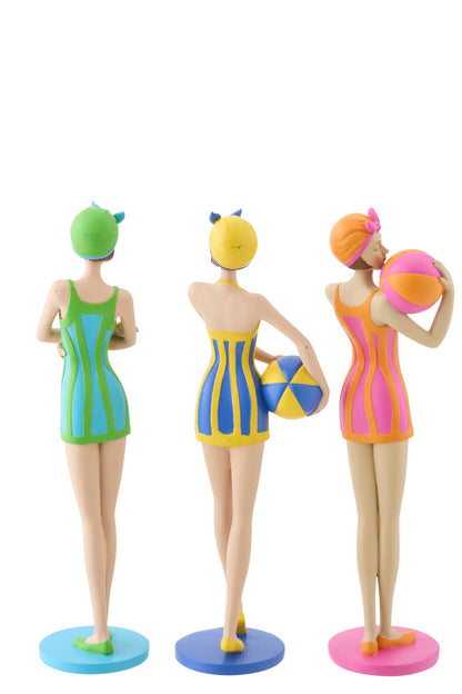 Women Swimsuit + Balloon Polyresin Multi Assortment Of 3