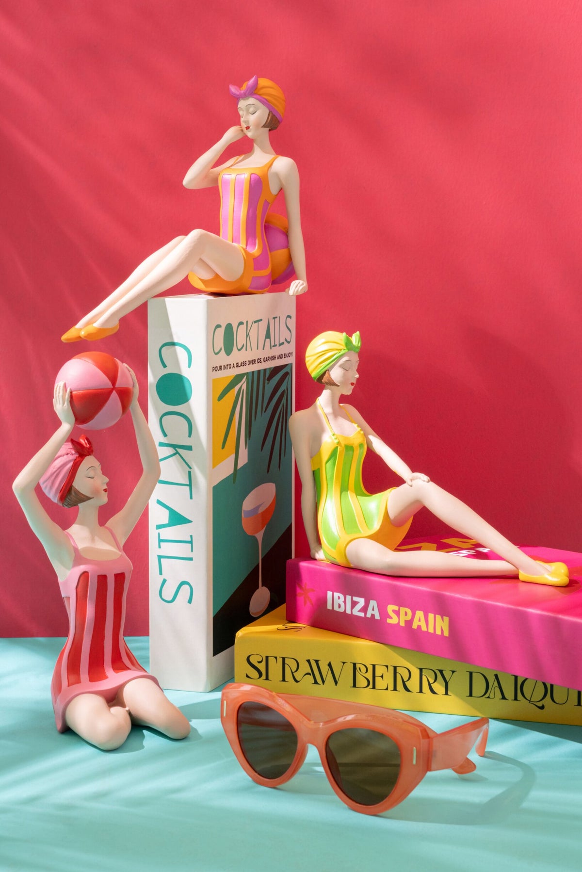 Women Swimsuit + Sitting Polyresin Multi Assortment Of 3