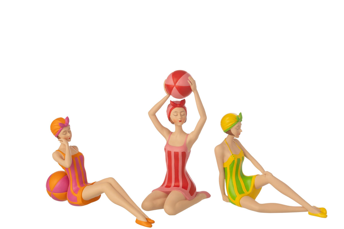 Women Swimsuit + Sitting Polyresin Multi Assortment Of 3