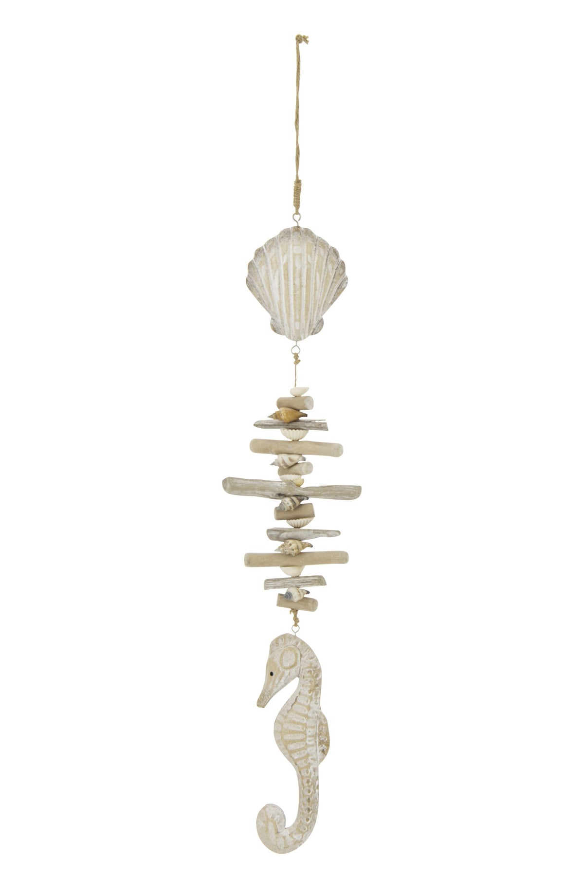 Hanger Shell + Seahorse Whitewash Drift Wood/Rope Natural