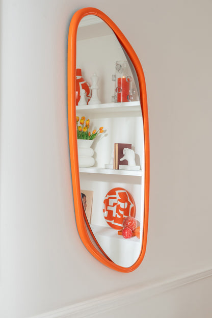Wall Mirror Irregular Mdf/Paint Orange