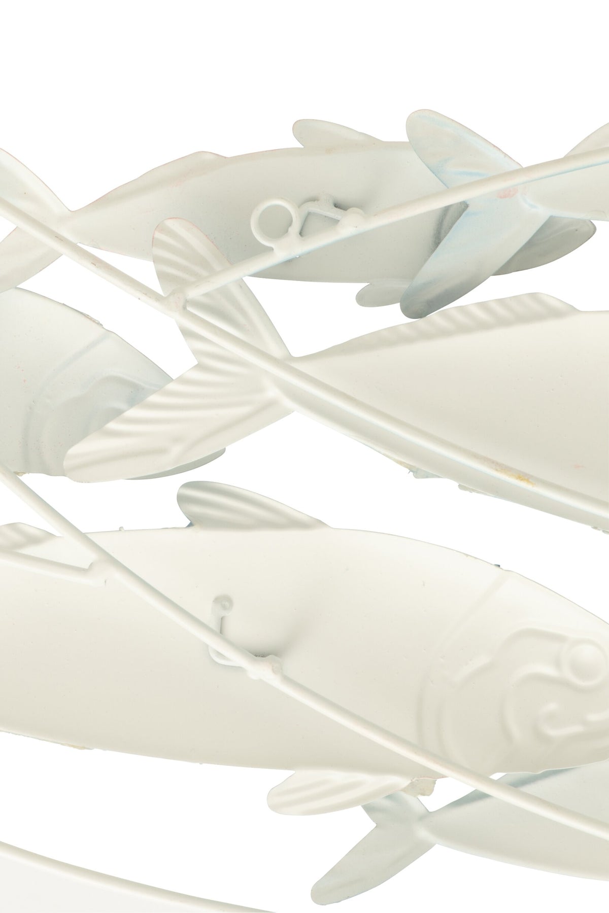 Wall Decoration Group Of Fishes Iron Blue/White