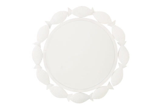 Wall Mirror Fish Iron White