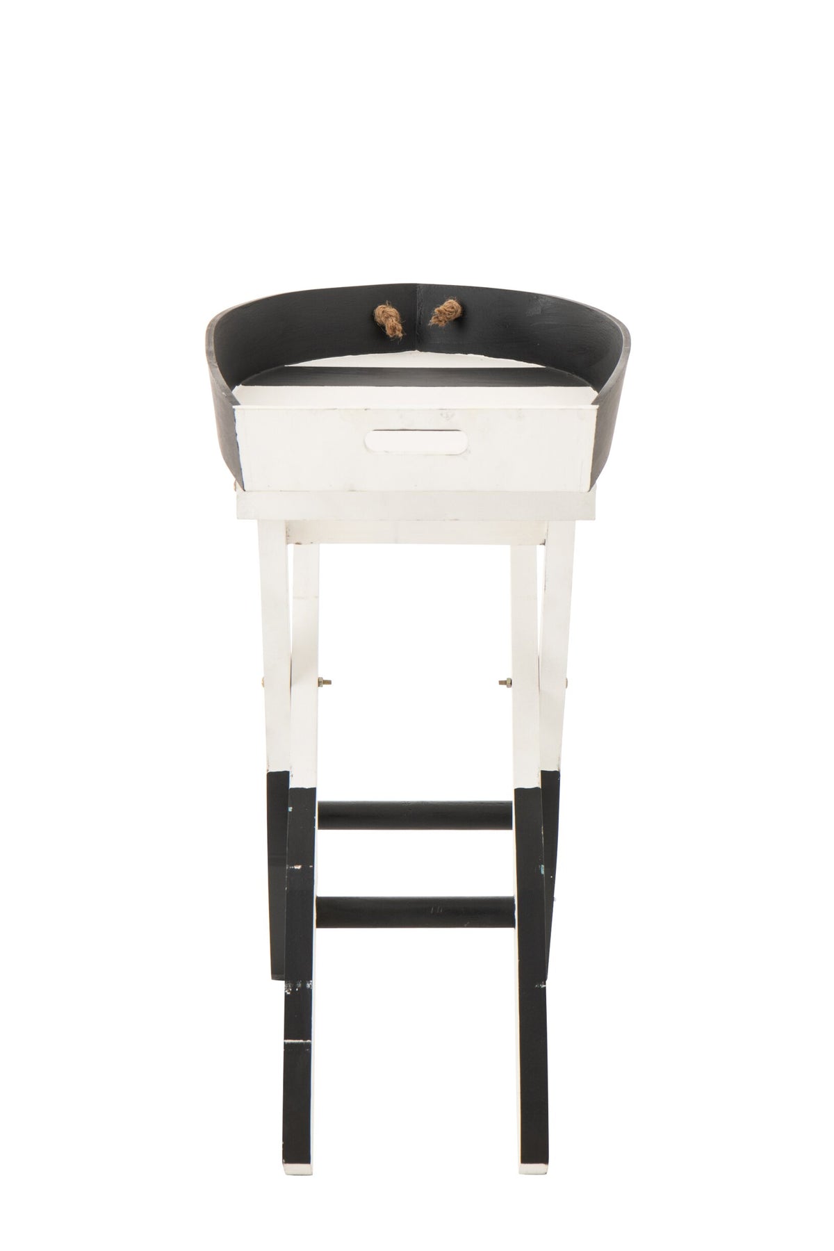 Side Table Boat Striped MDF Black/White