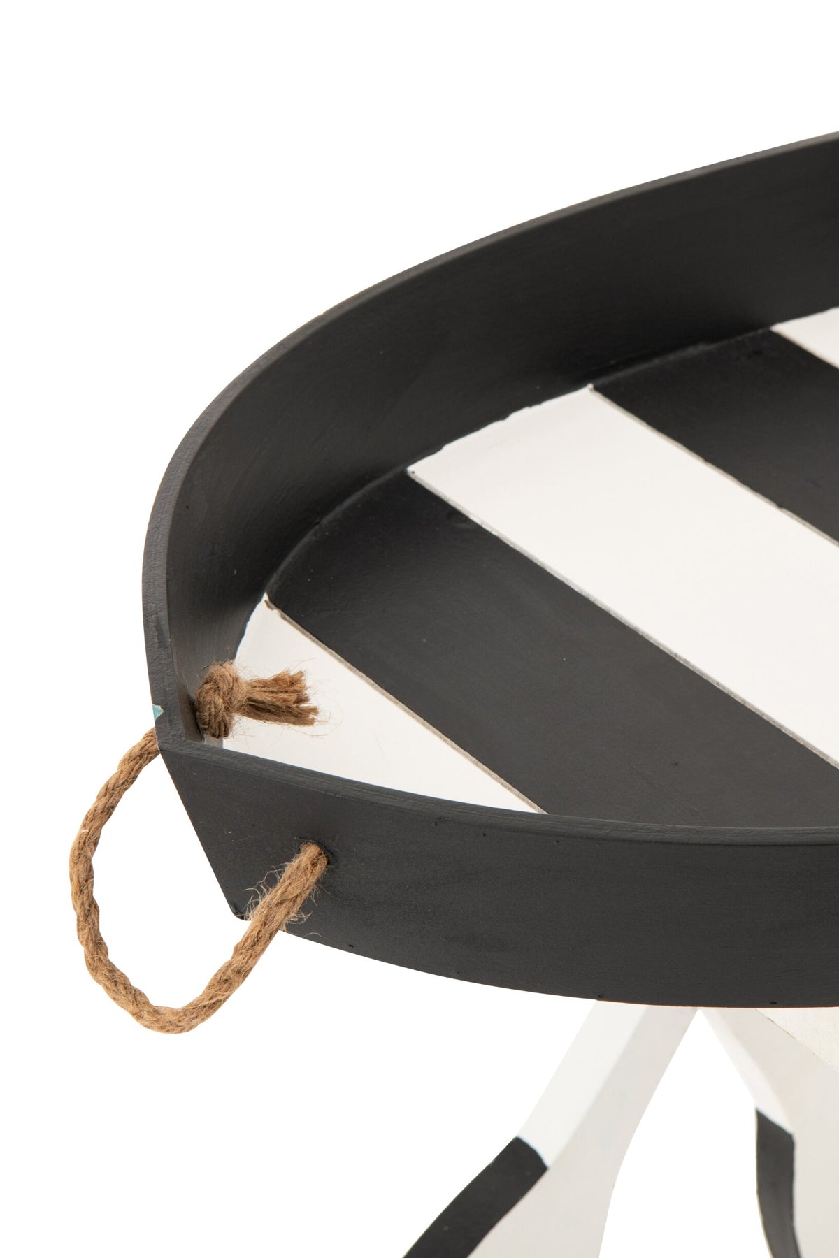 Side Table Boat Striped MDF Black/White