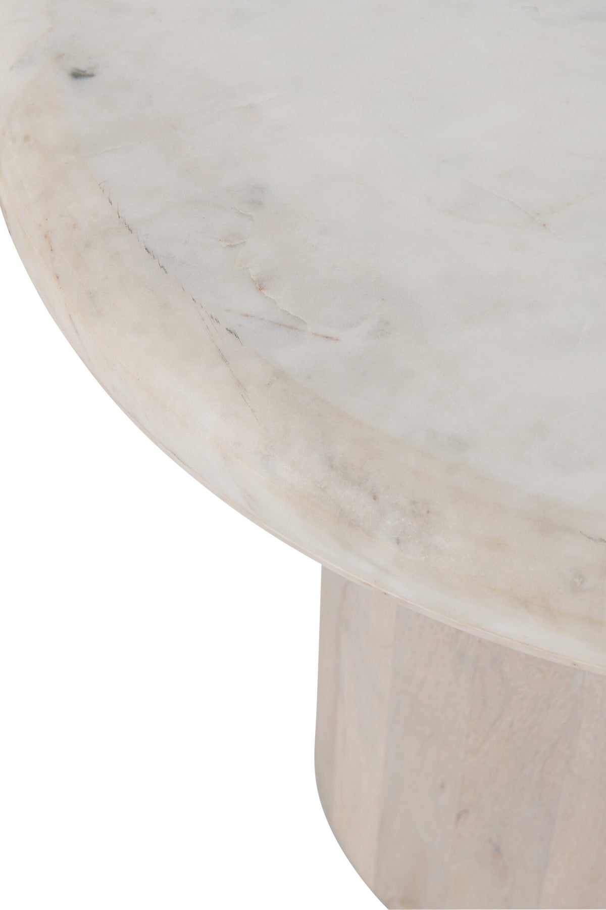 Side Table Round Marble Off-White Small