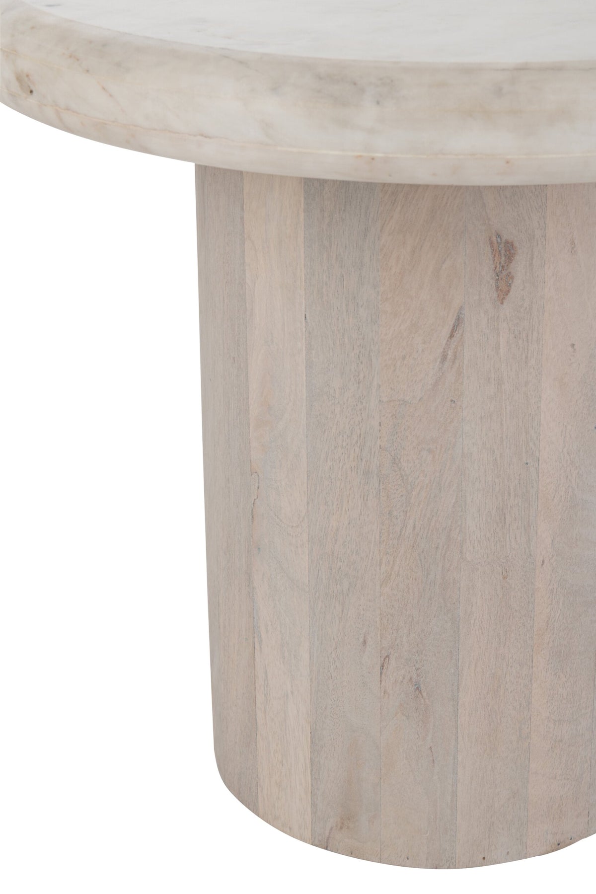 Side Table Round Marble Off-White Small