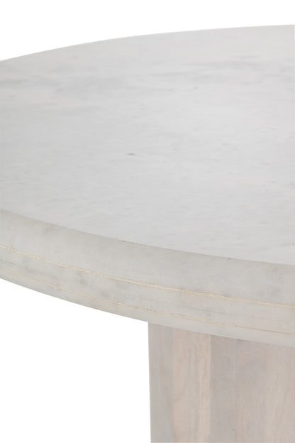 Dining Table Round Marble Off-White Large