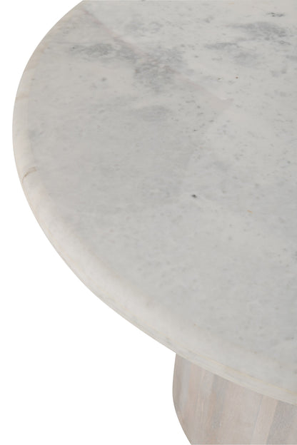 Dining Table Round Marble Off-White Large