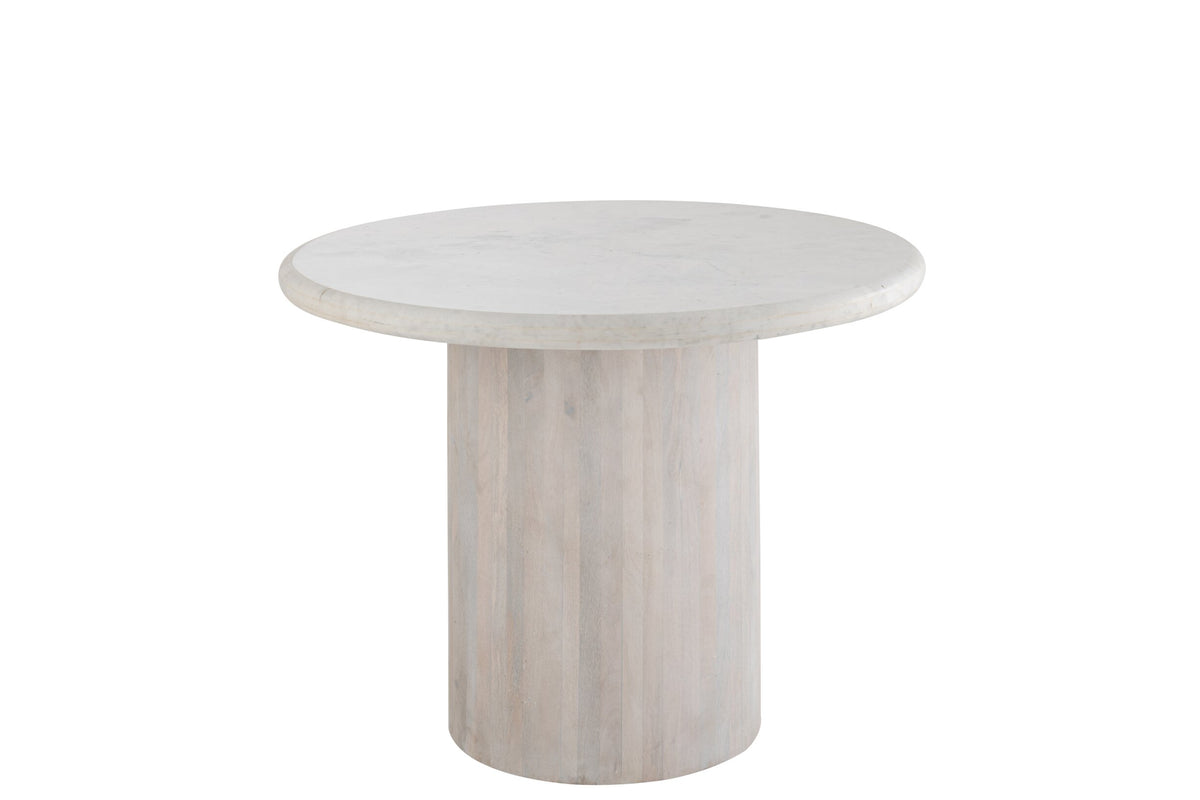 Dining Table Round Marble Off-White Large