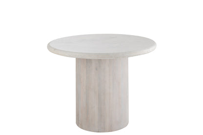 Dining Table Round Marble Off-White Large