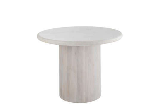 Dining Table Round Marble Off-White Large