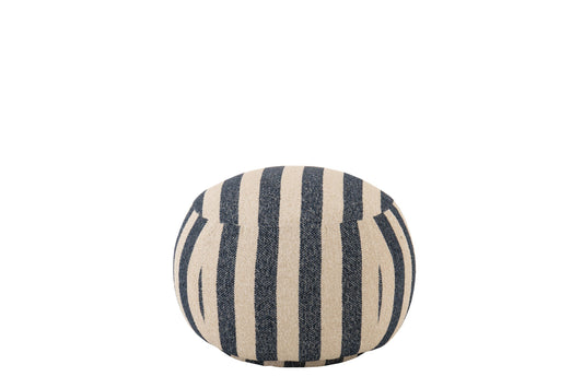 Pouffe Striped Plywood Blue/Off-White