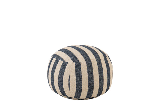 Pouffe Striped Plywood Blue/Off-White