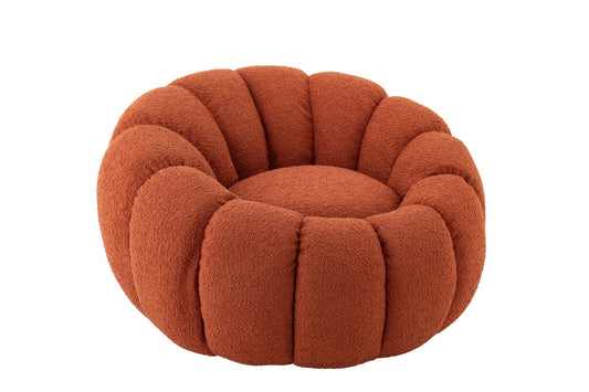 Armchair Flower Foam Rust Brown