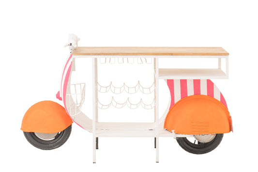 Bar Cabinet Scoot Striped Iron Orange/Pink