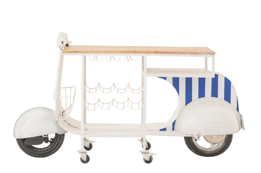 Bar Cabinet Scoot Striped Iron Blue/White