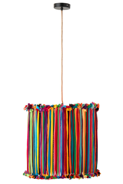 Chindi iron lampshade multicolored large