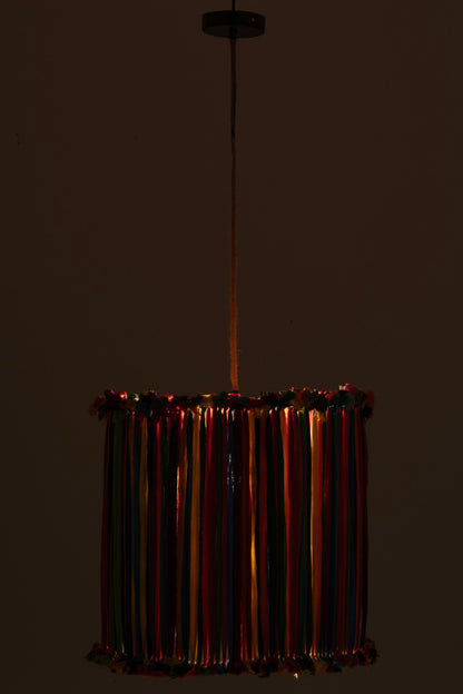 Chindi iron lampshade multicolored large